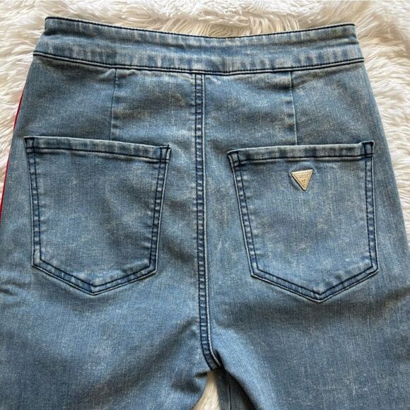 Guess Jeans Red Striped Sides Womens Size 26 - Picture 4 of 8